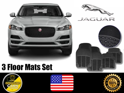 For All Jaguar Floor Mat Set 4 PCS Black Rubber Anti-Slip Heavy Duty Washable - Image 1 of 4
