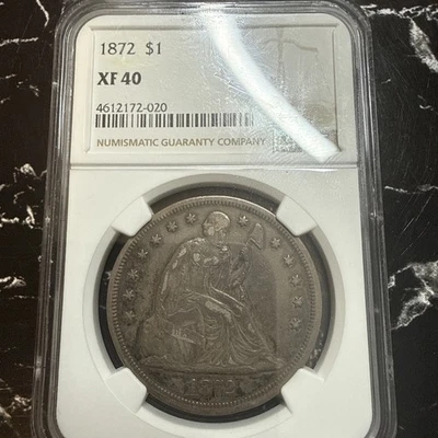 1872 Seated Liberty Dollar with Motto  - PCGS XF 40 - Image 1 of 3