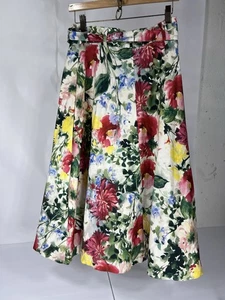 NUEVO CON ETIQUETAS Philosophy Republic Ropa Algodón Línea A Midi Floral Falda con Cinturón Talla 6 - Imagen 1 de 6