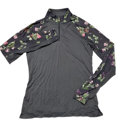 Kastel Denmark Women Quarter Zip Long Sleeve Athletic Top Botanical Print Size S - Image 1 of 4