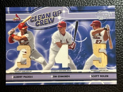 Bate Jersey 2003 Leaf Clean Up Crew Albert Pujols Jim Edmonds Scott Rolen/50 Foto 1 de 2