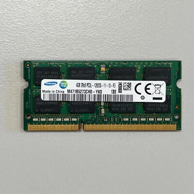 Samsung 4GB DDR3 RAM PC3L-12800 1600MHz Unbuffered CL11 SODIMM M471B5273CH0-YK0 - Image 1 of 3