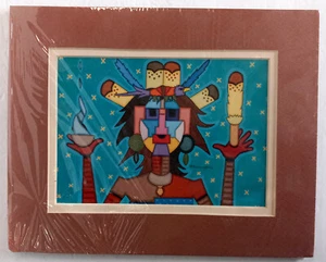 Native American Artist Jesse T. Hummingbird Matted Print Bird Singer’s Prayer - Picture 1 of 12