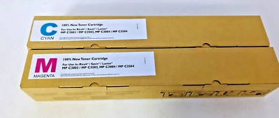 2 100%TONER CARTRIDGE RICOH,SAVIN,LANIER MPC3003/MPC3503,MPC3J004,MPC3504 C/M - Image 1 of 4