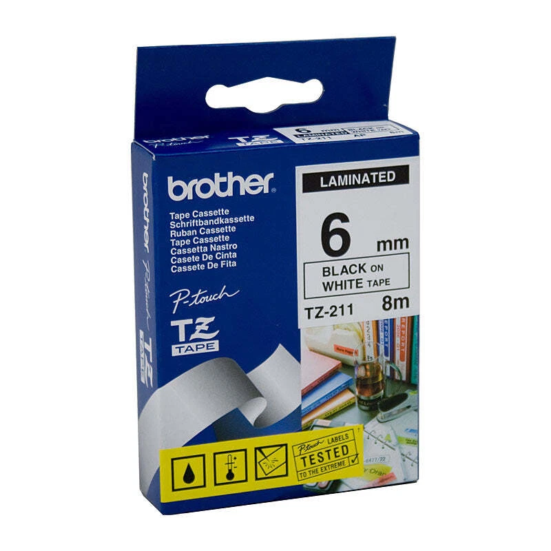 BROTHER TZe211 Labelling Tape 6mm Black - image 1 of 1