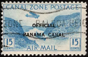 Canal Zone Airmail Official Stamp Scott # CO3 Used F-VF - 15 Cents Blue Issue - Picture 1 of 1