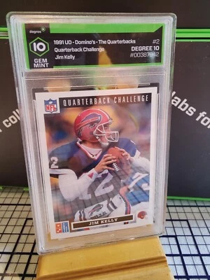 Jim Kelly #2 (1991 Upper Deck Domino's Quarterbacks) Grade 10 Gem Mint - Image 1 of 3
