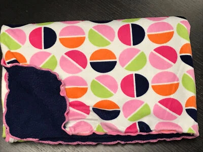 Manta de bebé semicircular Bananafish azul marino naranja rosa verde lima Foto 1 de 4