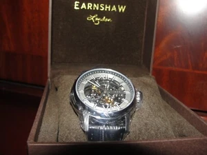 MEN'S THOMAS EARNSHAW CLASSIC PADSTOW SKELETON AUTOMATIC TUXEDO WHITE ES-8149-02 - Picture 1 of 12