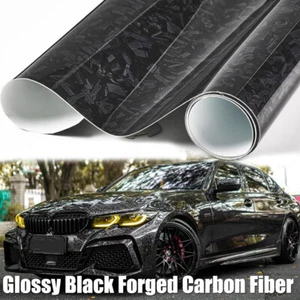 Película de PVC negra forjada de fibra de carbono para carrocería de automóvil - Imagen 1 de 12
