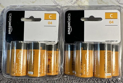 Amazon 2 Packs Of 4 Count All-Purpose C-Cell Alkaline Bat. 5-YR Shelf Life-NEW! - Image 1 of 2