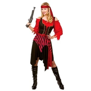 Adult Budget SHIPWRECKED PIRATE Fancy Dress Lady Caribbean Costume UK Sizes 6-28 - Picture 1 of 6