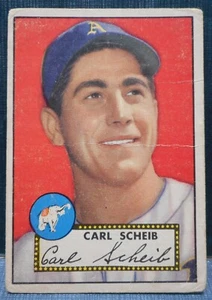 1952 Topps #116 Carl Scheib Philadelphia Athletics - Foto 1 di 2
