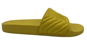 Sandales en caoutchouc jaune Gucci taille US 12,5, fabriquées en Italie - Photo 1/6