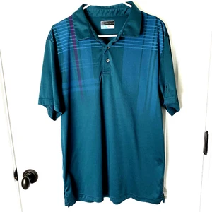 PGA Tour Polo Shirt Men’s XL Short Sleeve Button-Up Blue Plaid Golf Athletic Fit - Picture 1 of 7