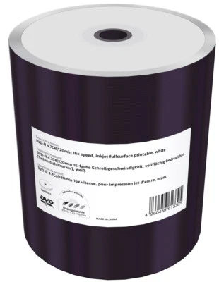 100 Mediarange Rohlinge DVD-R full printable 4,7GB 16x Shrink - Bild 1 von 2
