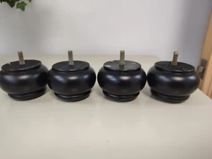 3 1/2 Zoll hoch Holz Brötchenfüße Sofa Beine - 4er Set - Bild 1 von 4