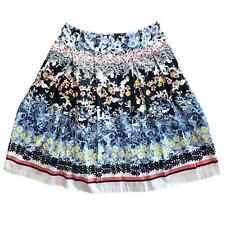 Talbots Skirt Womens 4 Blue Floral Cotton A-Line Cottagecore Preppy Casual Twee