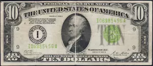 Fr.2002-i 1928B Minneapolis $10 LGS Light Green Seal Federal Reserve Note Fine - Picture 1 of 2
