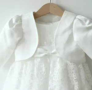 Satin Taufjacke / Bolerojäckchen zu Taufkleid Taufe Jacke Baby 62-98 B2 - Bild 1 von 3