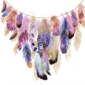 Papierhandtücher Traumsensor aus Federn. Servietten Feder Traumfänger - Bild 1 von 1