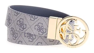 Cinturón GUESS Noelle Nolana Belt W95 Slate Logo crema azul gris nuevo - Imagen 1 de 3