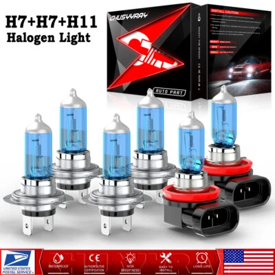 For Benz E320 2008-2009 6x Halogen Headlight Hi/Lo Beam + Fog Light Bulbs - Image 1 of 4