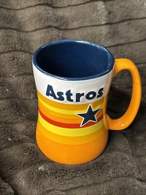 HOUSTON ASTROS NEW 14 OZ RARE RETRO RAINBOW COFFEE CUP - Image 1 of 4