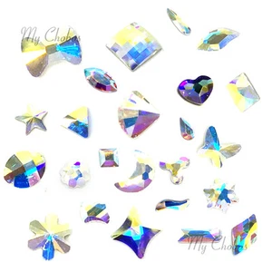 Swarovski Flatbacks No-Hotfix Rhinestones CRYSTAL AB (001 AB) "Pick Your Shape" - Picture 1 of 38