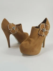 Botines de tacón de plataforma floral Delicacy bronceado talla 6 - Imagen 1 de 9
