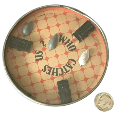 VTG Who Catches Us? Handheld Mouse Trap Game Metal Glass Case Dexterity Germany - Image 1 of 4