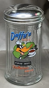 Vintage Warner Bros Looney Tunes Daffy's Diner Kaffee Zucker Spender Glas 1996 - Bild 1 von 9