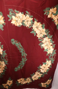 52"L x 56"W Jo-Ann Fabric 2 Panels Poinsettia Christmas White Flower Tree Skirt - Picture 1 of 9