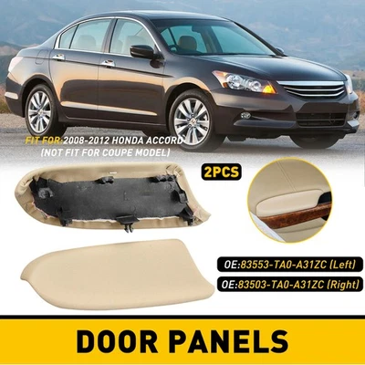 Beige Para Honda Accord 2008-2012 Sedán LR Panel Puerta Apoyabrazos SET PU Cuero EXD Foto 1 de 4