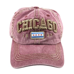 Adult Pit Bull CHICAGO 1837 CAP Faded Maroon - OSFM - Adjustable - Picture 1 of 6