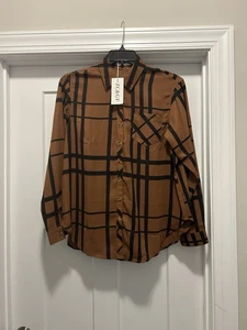 Blusa Para Mujer Elegante ZC y GF Manga Larga Con Botones Talla XL Artística Ciudad Moderna - Imagen 1 de 7