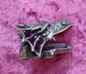 Boite pilulle métal et émail forme dragon | Bon état - Picture 1 of 4