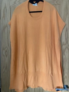 Cashmere Longer Length Orange Tabard Jumper NWT One Size 12-18 - Picture 1 of 9