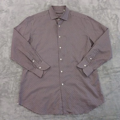 Xacus Shirt Mens Medium Purple Paisley Long Sleeve Button Up Cotton Italy - Image 1 of 4