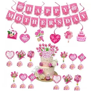 Mothers Day Decorations 21 PCS,Happy Mothers Day Banner,Mothers Day Pink - Picture 1 of 8
