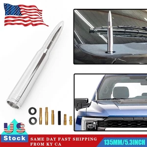 50 Caliber Chrome Bullet Short Antenna For Ford F-150 F-250 RAM 1500 2500 3500 . - Picture 1 of 11