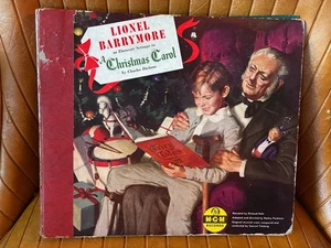 LIONEL BARRYMORE A CHRISTMAS CAROL FOUR 78 SHELLAC 10" RECORDS CHARLES DICKENS - Picture 1 of 13