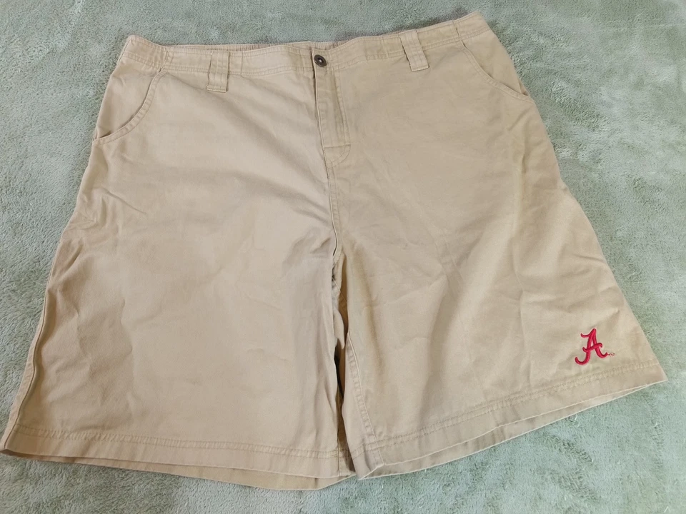 Мужские шорты Alabama Crimson Tide размер XL желтовато-коричневый хаки хлопок задняя дверь для гольфа NCAA - Изображение 1 из 4