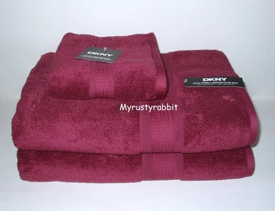 Juego de toallas de baño DKNY WINE - 100 % algodón 2 baños 1 mano - Nuevo Foto 1 de 4
