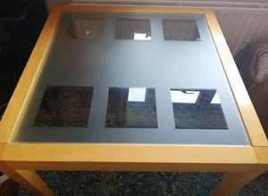 Julian Bowen Beech and Glass Table 91x91cm very good condition - Picture 1 of 20