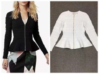 deari structured peplum cardigan