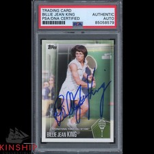 Billie Jean King signed Topps Trading Card PSA DNA Slabbed Tennis Auto C2142