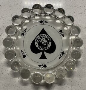 Vintage MGM Grand Hotel Las Vegas Ace of Spades Ashtray RARE 70s Never Used 7.5"