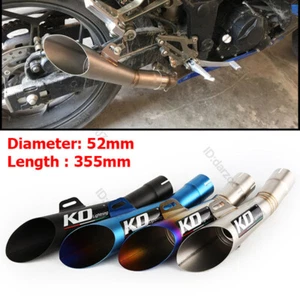 51-52 mm puntas silenciador de escape universal tubería de acero inoxidable sin cordones motocicleta - Imagen 1 de 10