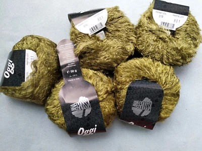 5 x 50g/130m = 250g flauschig Strickwolle "Oggi" - olivegrün - Bild 1 von 4